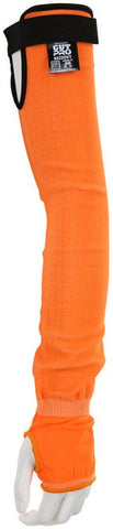 MCR Safety CutPro® Sleeves - 13 Gauge HyperMax® HPPE Fabric - Hi-Visibility Orange Adjustable Sleeves with Hook and Loop Adjustable Bicep - 22 Inch Length - Thumb Slot - Box of 10 - Part# 9222OVT