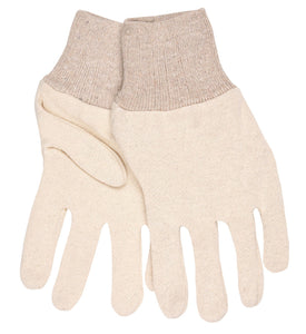 MCR Natural Jersey Work Gloves - Reversible Pattern with Knit Wrist - Cotton Polyester Blend - Box of 12
