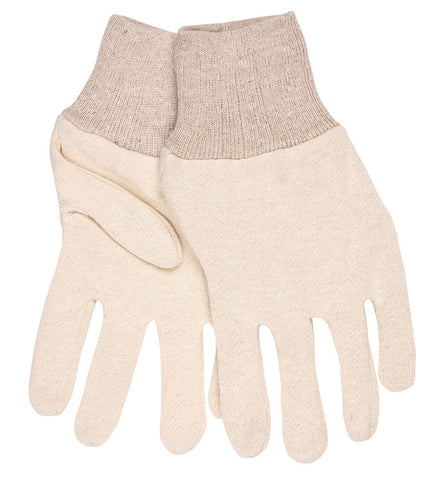 MCR Natural Jersey Work Gloves - Reversible Pattern with Knit Wrist - Cotton Polyester Blend - Box of 12
