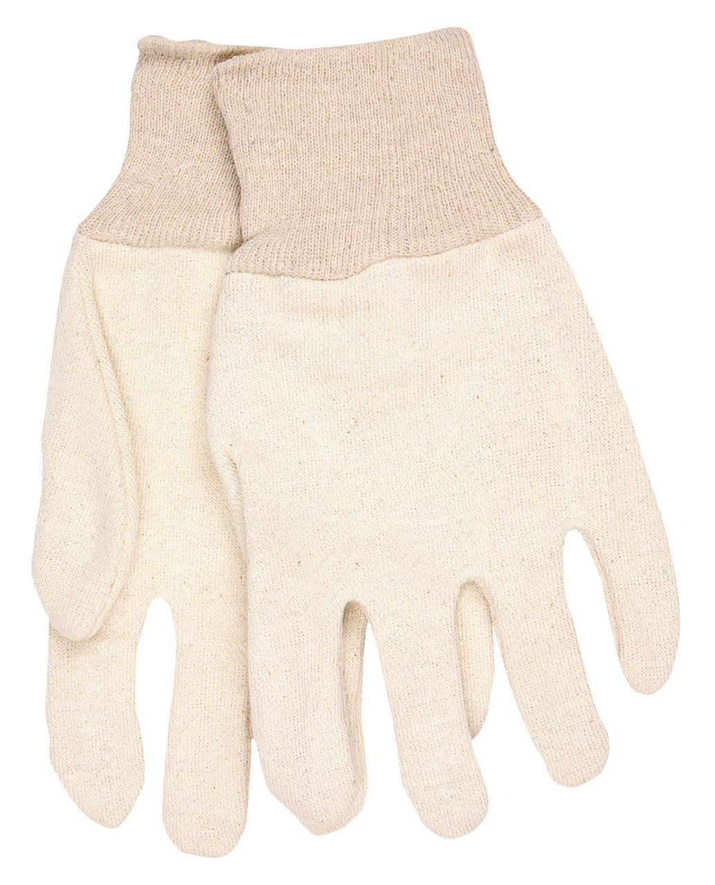 MCR Heavy Weight Natural Jersey Work Gloves - Reversible Pattern with Knit Wrist - Cotton Polyester Blend - Box of 12