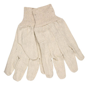 MCR Tan Canvas Work Gloves - Clute Pattern with Knit Wrist - Cotton Polyester Blend - Wing Thumb - 8 Ounce Tan Cotton Canvas Fabric - Box of 12