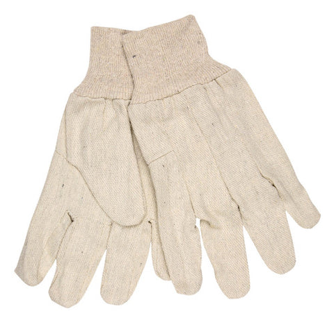 MCR Tan Canvas Work Gloves - Clute Pattern with Knit Wrist - Cotton Polyester Blend - Wing Thumb - 8 Ounce Tan Cotton Canvas Fabric - Box of 12