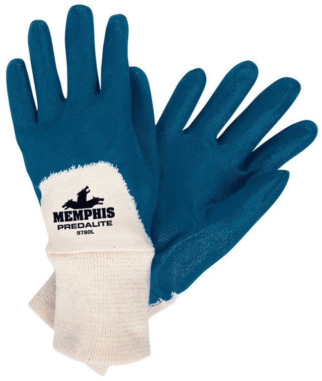 MCR Predalite® Nitrile Coated Work Gloves - Palm and Over the Knuckle Coating - Knit Wrist and Soft Interlock Lining - Vending Packaged - Case of 72