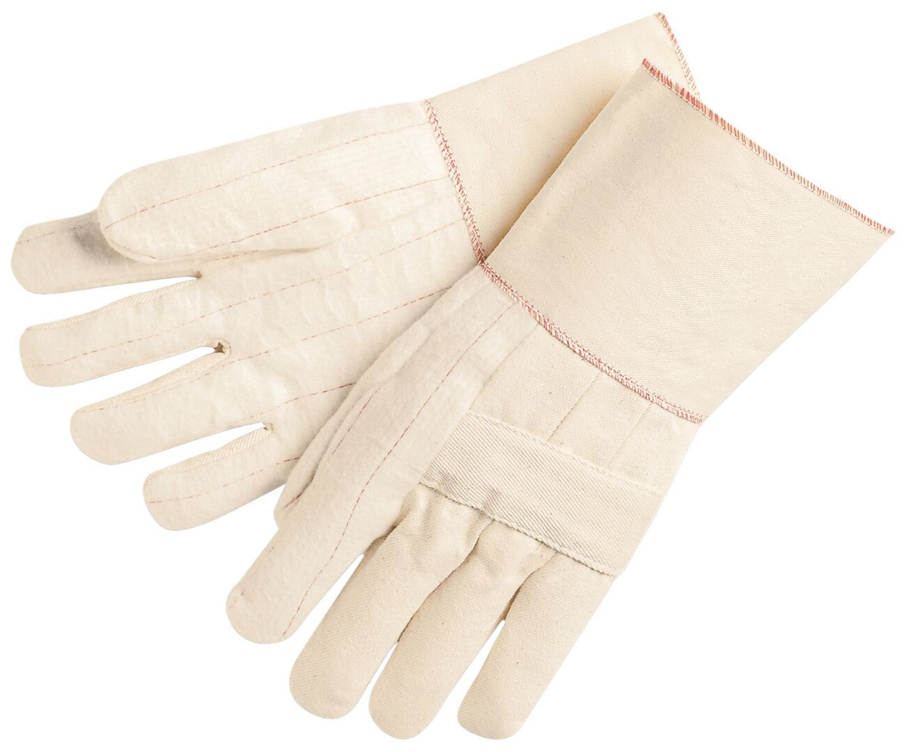 MCR Hot Mill Work Gloves - 24 Ounce Regular Weight Fabric - 4.5 Inch Plasticized Gauntlet Cuff - Knuckle Strap - Vending Packaged - Case of 36