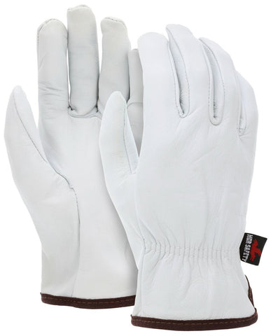 MCR Leather Drivers Work Gloves - Premium A Grade Grain Goatskin Leather - Straight Thumb - Vending Packaged - Case of 120