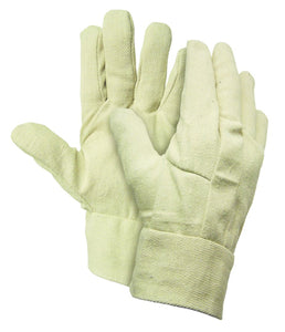 MCR Tan Canvas Work Gloves - 2.5 Inch Band Top - Cotton Polyester Blend - Wing Thumb - Canvas Glove with Band Top - Box of 12