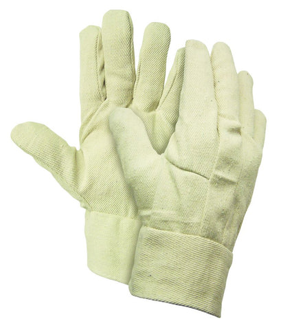 MCR Tan Canvas Work Gloves - 2.5 Inch Band Top - Cotton Polyester Blend - Wing Thumb - Canvas Glove with Band Top - Box of 12
