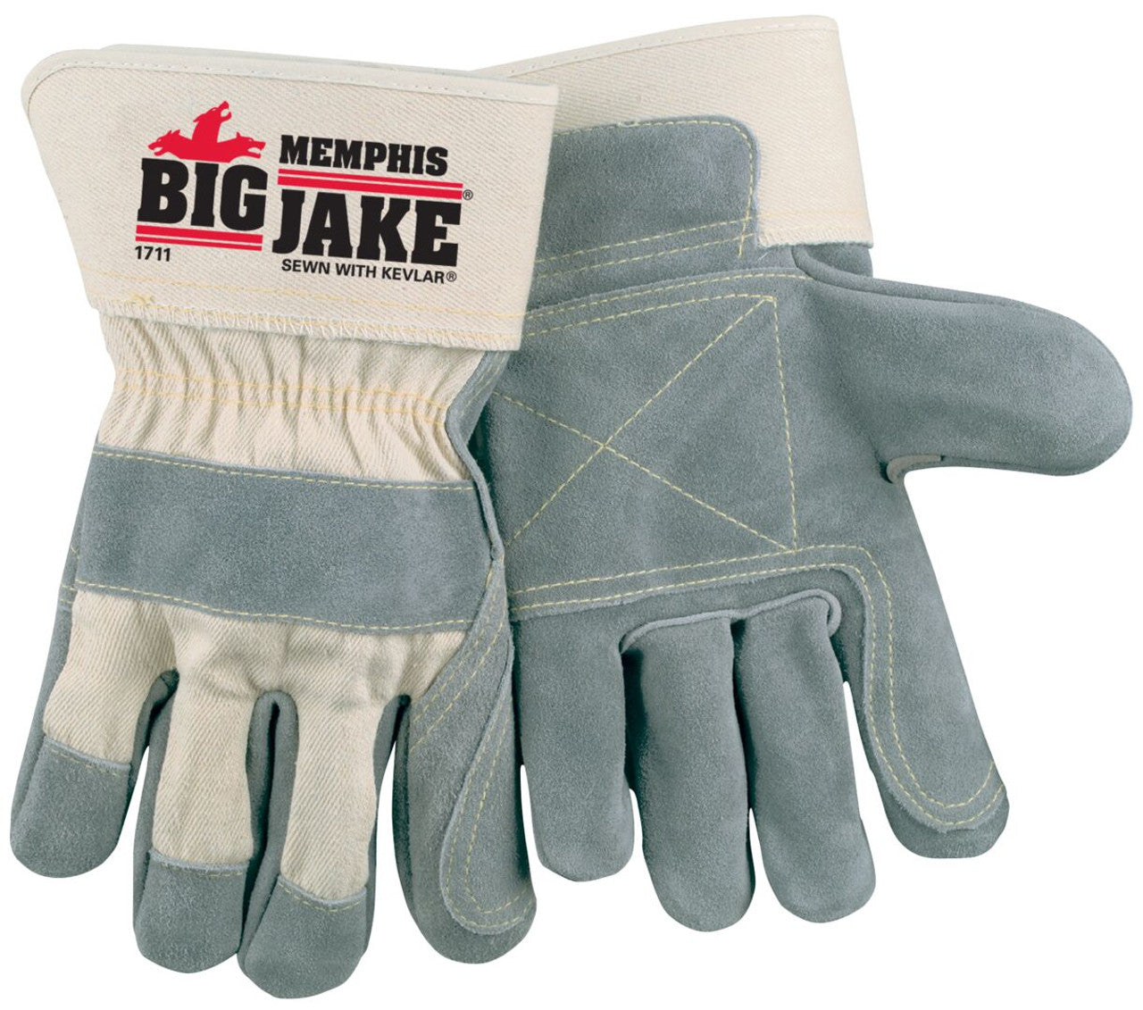 MCR Big Jake® Work Gloves - Premium A+ Grade - Ultimate Leather Hand Protection - Double Palm - 2.75 Inch Safety Cuff - Vending Packaged - Case of 36