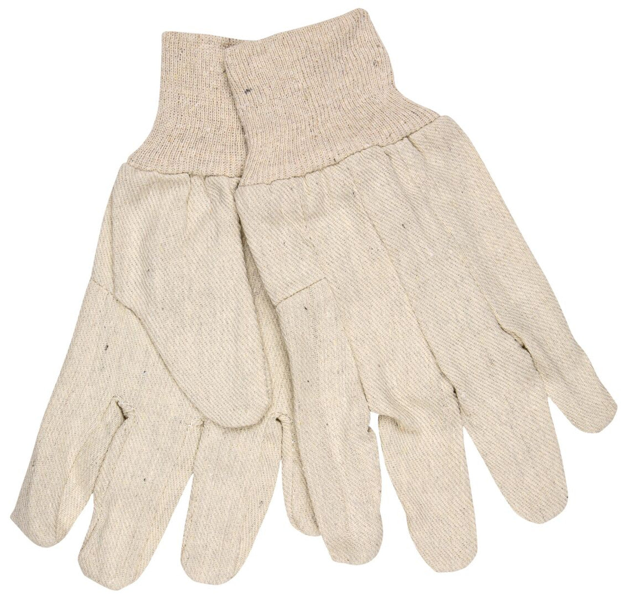 MCR Tan Canvas Work Gloves - Clute Pattern with Knit Wrist - 8 Ounce Cotton Polyester Blend - Wing Thumb - Vending Packaged - Case of 96