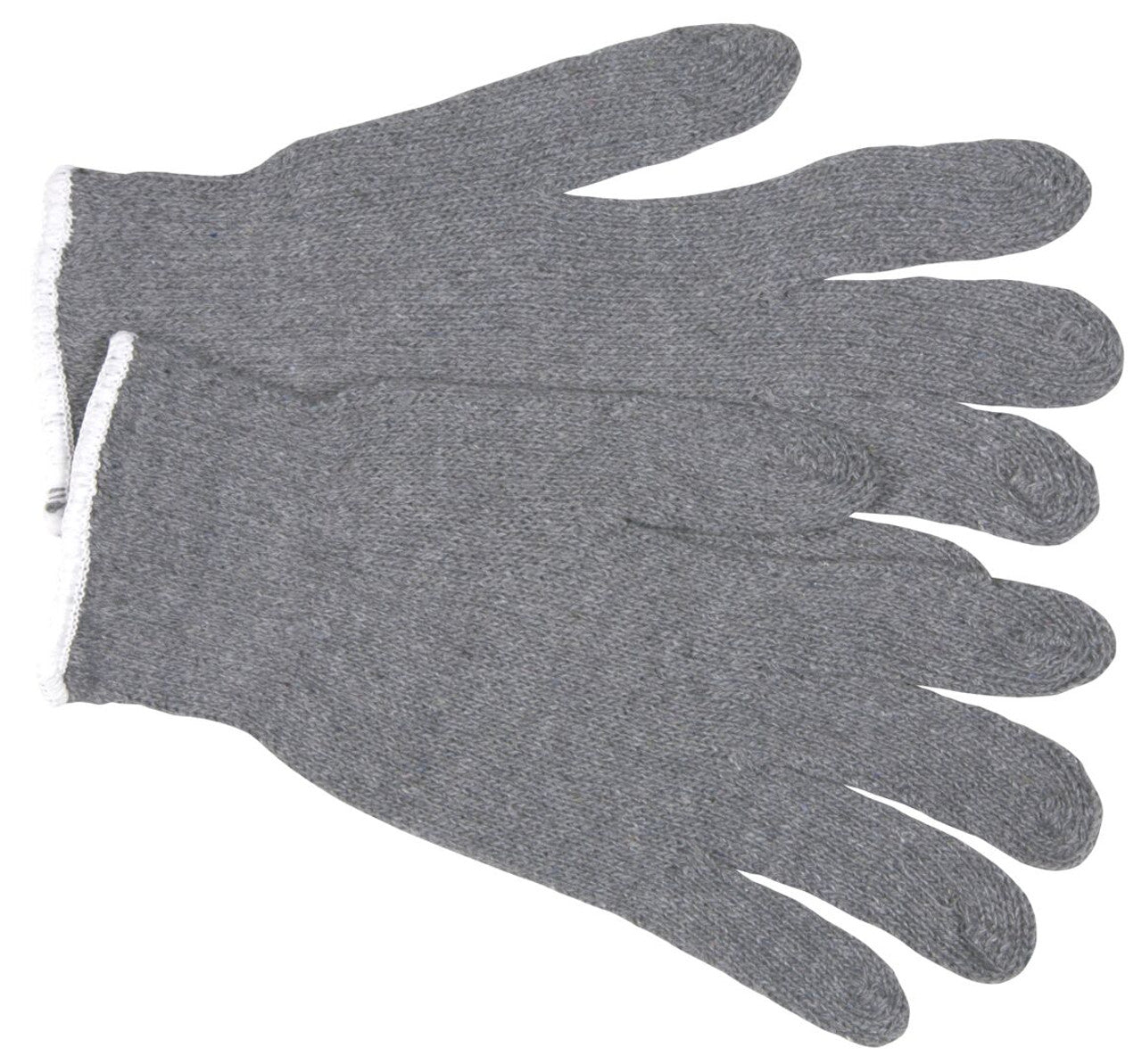 MCR String Knit Work Gloves - 7 Gauge Regular Weight - Gray Cotton Polyester - Vending Packaged - Case of 300
