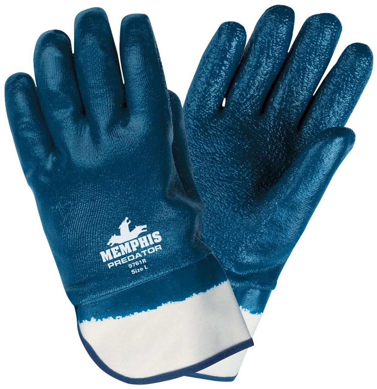MCR Predator® Series - Fully Coated - Rough Textured Nitrile Work Gloves - Safety Cuff and Jersey Lining - Vending Packaged - Case of 48