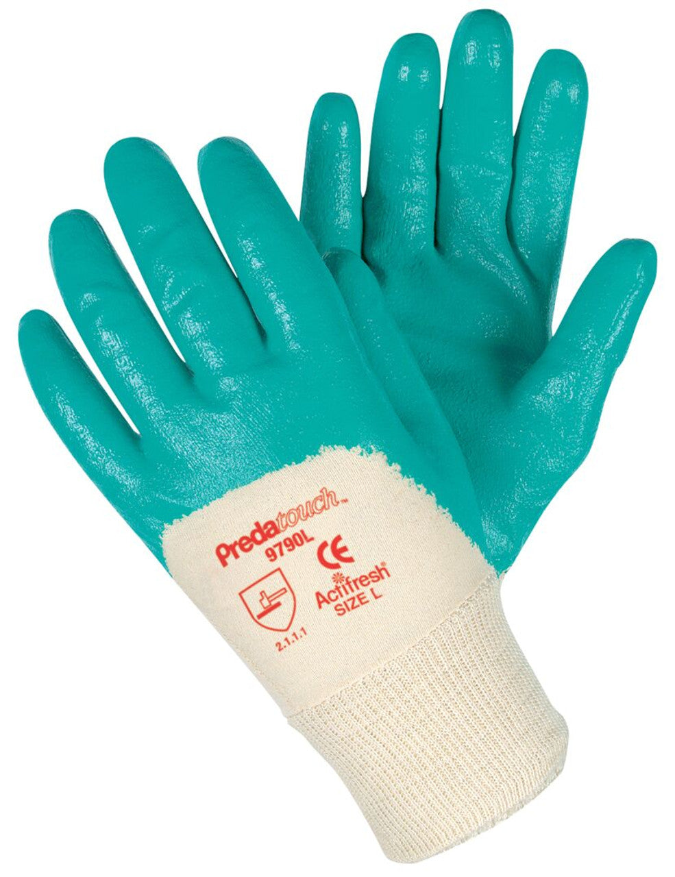 MCR Predatouch™ - Ultralight Nitrile Coated Work Gloves - Palm and Over the Knuckle Coating - Knit Wrist and Soft Interlock Lining - Vending Packaged - Case of 72