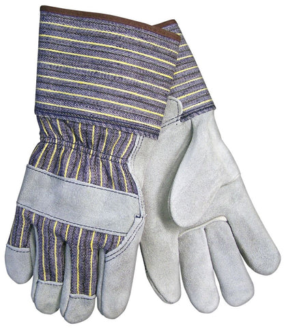 MCR Leather Palm Work Glove - Select B+ Grade - Split Shoulder Leather - 2.5 Inch Plasticized Safety Cuff - Vending Packaged - Case of 48