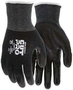 MCR Safety CutPro® - 18 Gauge Black Kevlar® Comfort Aramid Shell - Cut Resistant Work Gloves - Polyurethane (PU)Coated Palm and Fingertips - Reinforced Thumb Crotch