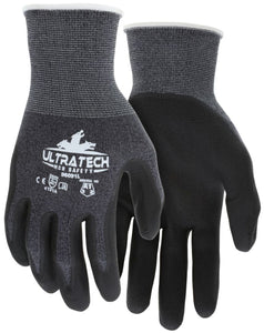 MCR Safety UltraTech® Work Gloves - Environmentally Friendly Gloves - 15 Gauge PET Recycled Polyester Shell - Micro-Foam Nitrile Coating - Latex Free - Box of 12
