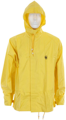 MCR Hydroblast Series Rain Gear - .28mm PVC / Nylon / PVC Rain Wear - 2 Piece Hydroblasting Rain Suit - Rain Jacket with Attached Hood and Bib Pants