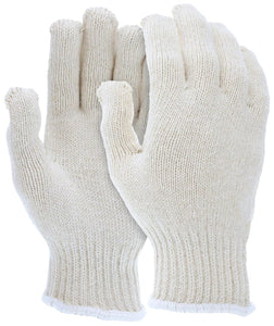 MCR String Knit Work Gloves - 7 Gauge Heavyweight - Natural 100% Cotton - Hemmed - Box of 12