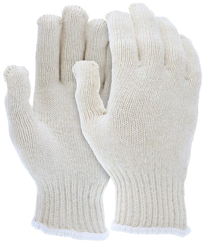 MCR String Knit Work Gloves - 7 Gauge Heavyweight - Natural 100% Cotton - Hemmed - Box of 12