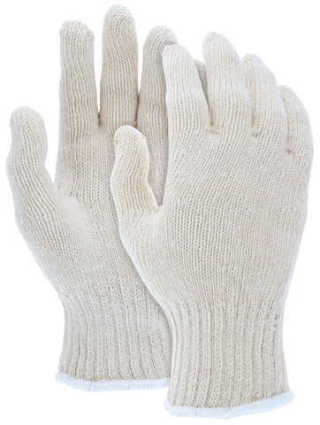 MCR String Knit Work Gloves - 7 Gauge Regular Weight - 100% Natural Cotton - Hemmed Cuff - Multi-purpose Gloves - Box of 12