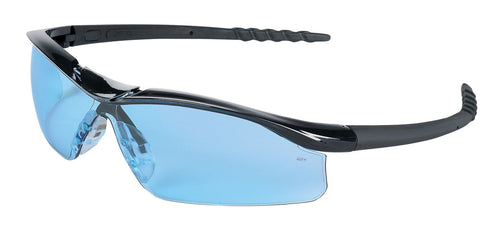 MCR DL1 Series Safety Glasses - Light Blue Lens/Black Frame - Duramass Hard Coating - Box of 12 - Part# DL113