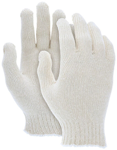 MCR String Knit Work Gloves - 7 Gauge Economy Weight - Natural 100% Cotton - Hemmed Cuff - Multipurpose Gloves - Box of 12
