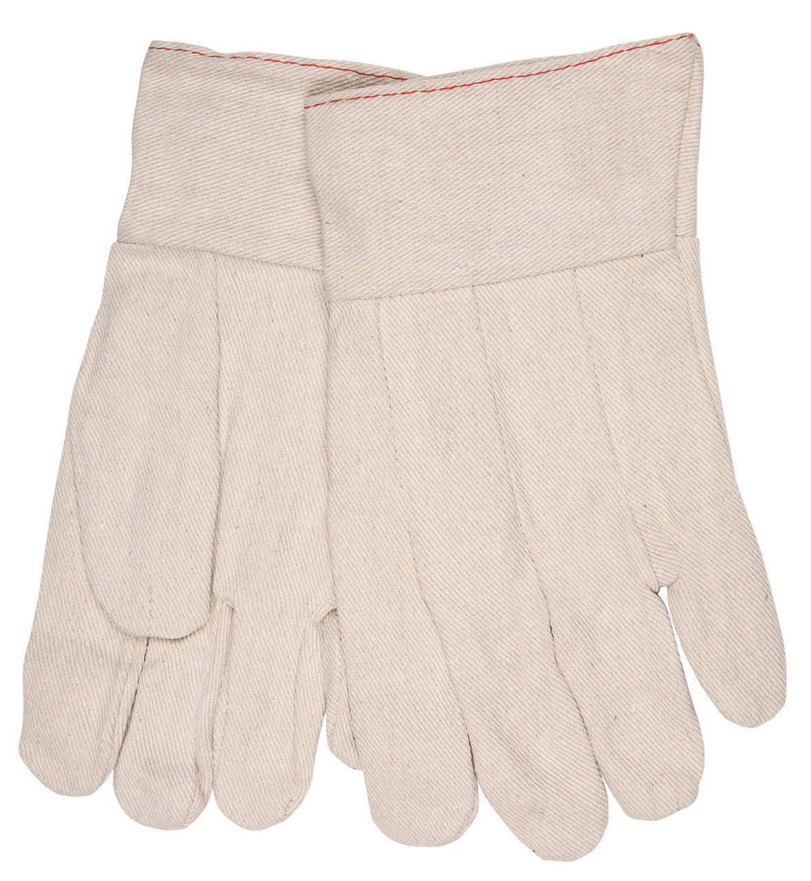 MCR Canvas Work Gloves - Clute Pattern with Band Top - Cotton Polyester Blend - Straight Thumb - 10 Ounce Natural Cotton Canvas Fabric - Box of 12