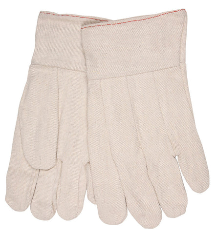 MCR Canvas Work Gloves - Clute Pattern with Band Top - Cotton Polyester Blend - Straight Thumb - 10 Ounce Natural Cotton Canvas Fabric - Box of 12