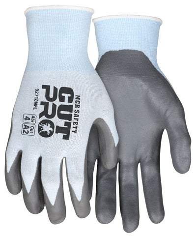 MCR Safety CutPro® - 18 Gauge HyperMax® HPPE Shell - Cut, Abrasion and Puncture Resistant Work Gloves - Nitrile Foam Coated Palm and Fingertips - Vending Packaged - Case of 96