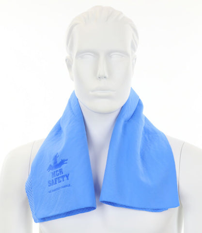 MCR Safety Cooling Gear - 1 Piece Blue Cooling Towel - Lightweight PVA Fabric - Part# CGT03