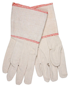 MCR Canvas Work Gloves - Clute Pattern - 4.5 Inch Plasticized Gauntlet Cuff - Cotton Polyester Blend - Straight Thumb - 10 Ounce Natural Cotton Canvas Fabric - Box of 12