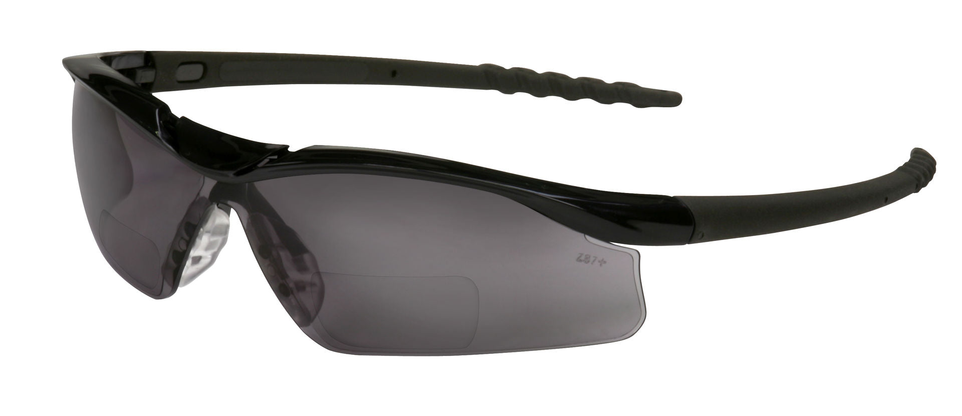 MCR DL1 Series Safety Glasses - 1.0 Magnifier - Gray Lens/Black Frame - Duramass Hard Coating - Box of 12 - Part# DLH10G