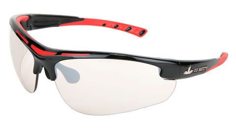 MCR Dominator™ DM2 Safety Glasses - I/O Clear Mirror Lens - Red TPR -Duramass Hard Coating - Box of 12 - Part# DM1229