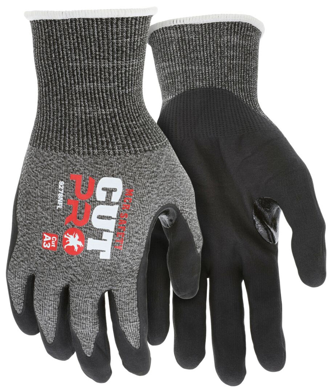 MCR Safety CutPro® - 18-Gauge HyperMax® HPPE Shell - Cut, Abrasion and Puncture Resistant Work Gloves - Nitrile Foam Coated Palm and Fingertips - Reinforced Thumb Crotch - Vending Packaged - Case of 96