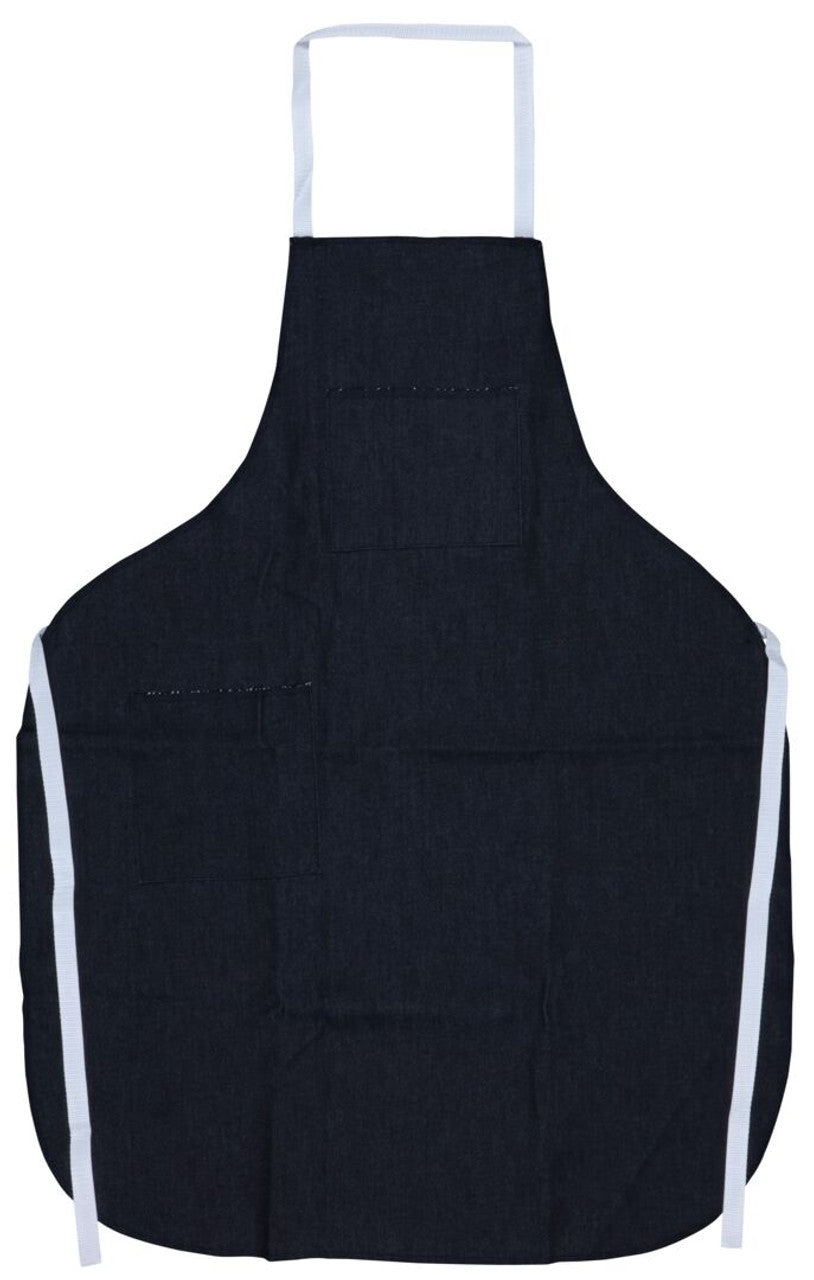MCR Blue Denim Apron - 27 Inches Wide x 36 Inches Long - Two Front Pockets - Neck and Waist Ties Included - Part# 39836