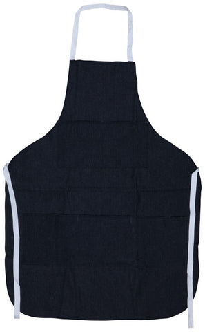 MCR Blue Denim Apron - 27 Inches Wide x 36 Inches Long - Five Pockets - Neck and Waist Ties Included - Part# 39836P