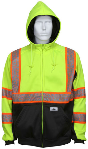 MCR Luminator® Series Hi-Visibility Hooded Sweatshirt - Silver Reflective Stripes - Meets ANSI/ISEA 107 2020 Standard - Type R Class 3 Compliant
