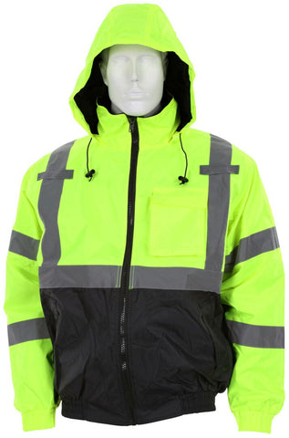 MCR Luminator® Series - Two Tone Value Bomber Jacket - Meets ANSI/ISEA 107 2020 Standards - Type R Class 3 Compliant - Quilted Rain Jacket with Silver Reflective Stripes