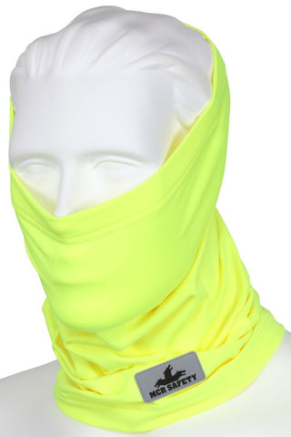 MCR Hi-Vis Lime Insulated Neck Gaiters - Polyester Spandex Fleece Stretch Fabric - One Size Fits All - Part# IG8