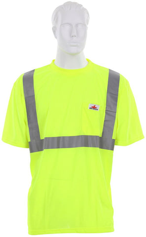 MCR Luminator® Series - Hi Vis Safety Work T-Shirts - Soft Polyester Jersey Knit Fabric - ANSI/ISEA 107 Type R Class 2 Compliant