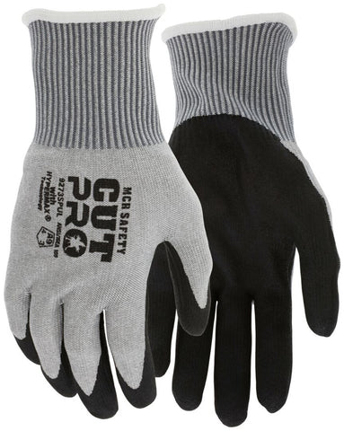 MCR Safety CutPro® - 13 Gauge HyperMax® HPPE Shell - Cut Resistant Work Gloves - Polyurethane (PU) Coated Palm and Fingers - Water Based PU - Box of 12