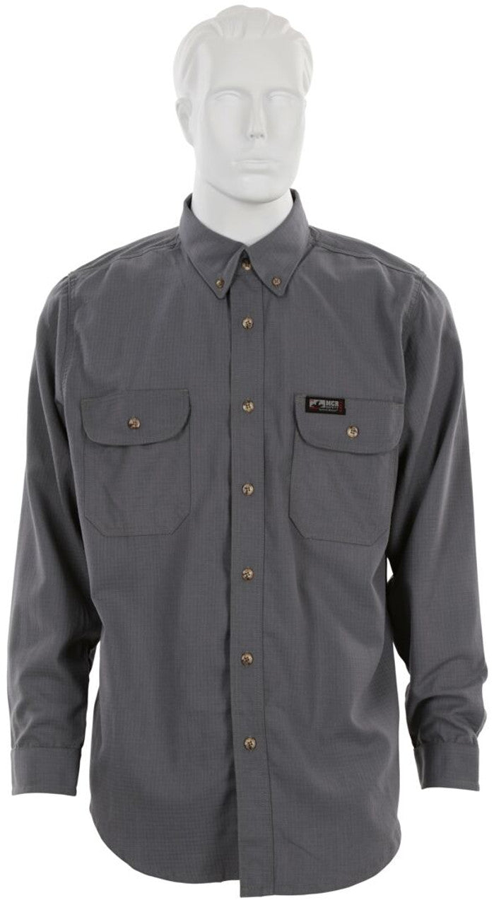 MCR Summit Breeze® Flame Resistant (FR) Shirt - Gray 5.5-ounce Inherent Blend Material