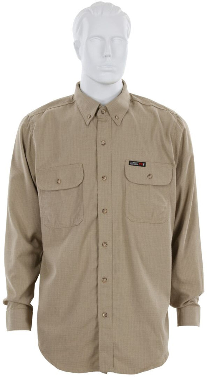 MCR Summit Breeze® Flame Resistant (FR) Shirt - Tan 5.5-ounce Inherent Blend Material