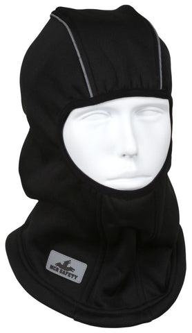 MCR Polyester Fleece Lined Balaclava - Black with Reflective Binding - One Size Fits All - Part# BLCVB