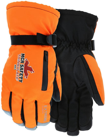 MCR Safety Insulated Mechanics Gloves - 200 gram Thinsulate™ Lining - MAXGrid™ Material Palm - Inner Elastic Snow and Ice Cuff - Waterproof / Windproof Barrier for Extreme Climate Protection - Box of 12