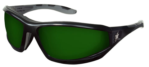 MCR Swagger® RP2 Series - Black Safety Glasses - Green Filter 5.0 Lens - Duramass Hard Coating - Box of 12 - Part# RP2150