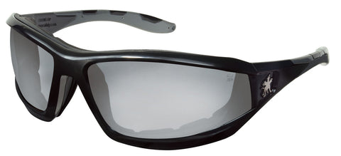 MCR Swagger® RP2 Series - Black Safety Glasses - I/O Clear Mirror Lens - UV-AF Anti-Fog Coating - Box of 12 - Part# RP219AF