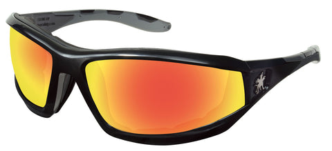 MCR Swagger® RP2 Series - Black Safety Glasses - Fire Mirror Lens - Duramass Hard Coating - Box of 12 - Part# RP21R