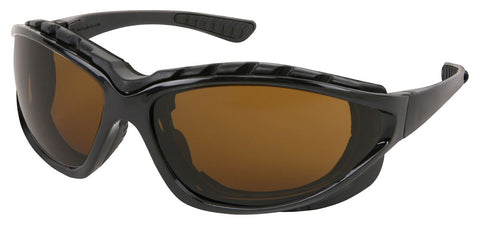 MCR Swagger® RP3 Series - Black Foam Lined Safety Glasses - Brown Lens - MAX6 Anti-Fog Coating - Box of 12 - Part# RP318PF