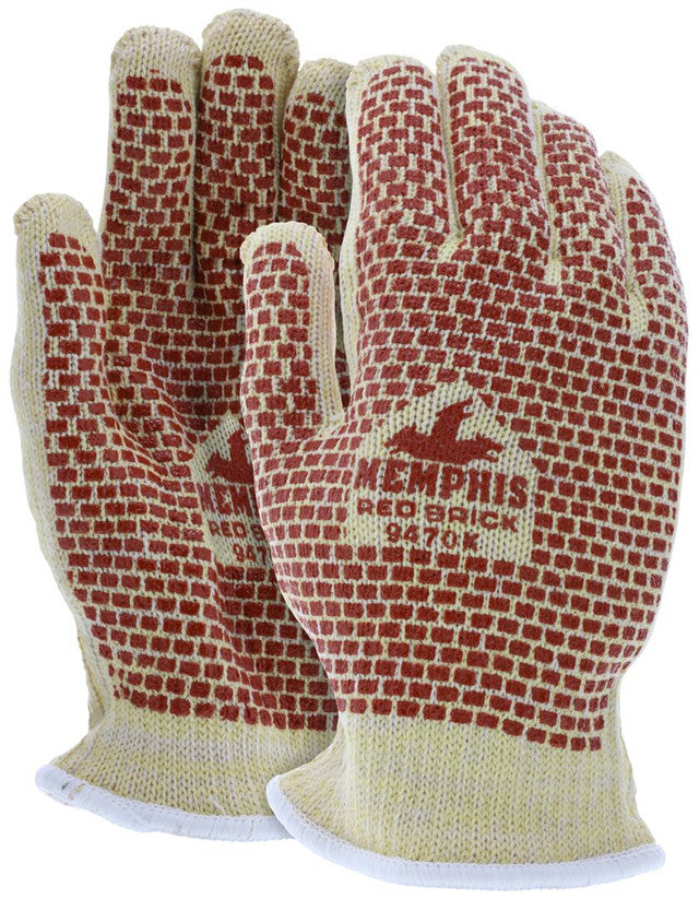 MCR Safety CutPro® - Heavyweight Kevlar® Cotton - Cut Resistant Work Gloves - 2-Sided Nitrile Blocks - Cut and Heat Resistant Gloves - Box of 12