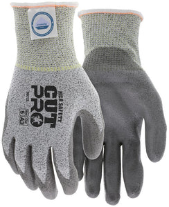 MCR Safety CutPro® - 13 Gauge Dyneema® Diamond Technology Shell - Cut Resistant Work Gloves - Polyurethane (PU) Coated Palm and Fingertips - Box of 12